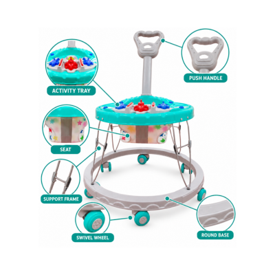 Maanit Space Ship Musical 2-in-1 Walker (Sea Green)