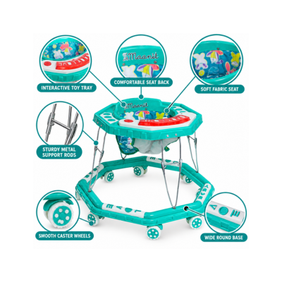 Maanit 16 Bend Musical 2-in-1 Walker (Green)