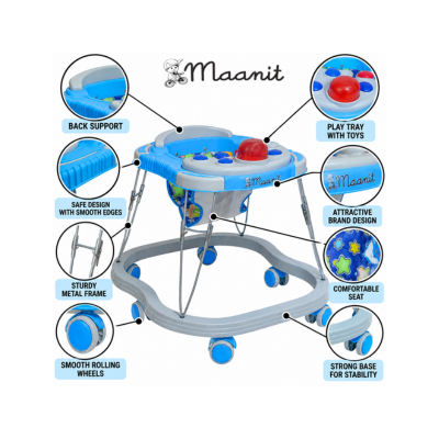 Maanit Piano Musical 3-in-1 Walker (Blue)