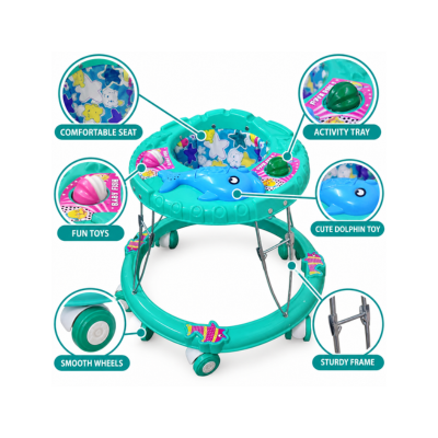 Maanit Dolphin Musical 3-in-1 Walker (Green)